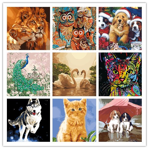 Animals of oil painting