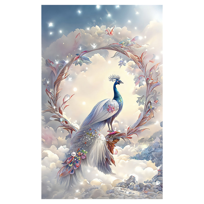 50X80cm Flower Peacock Cross Stitch Kits 11CT Stamped Full Range of Embroidery Starter Kit for Beginners Pre-Printed Pattern