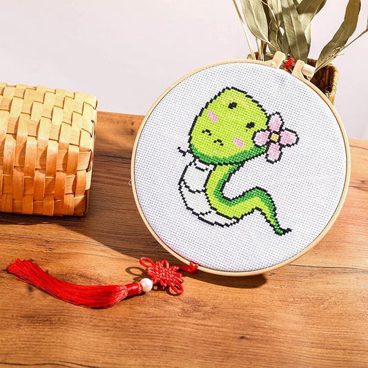 Zodiacal animals Collections Handcraft Embroidery Needlework Kits DIY  Cross Stitch Materials Package-snake