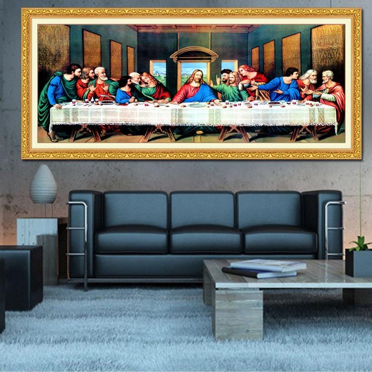 150x60cm or 200X80cm Last supper Cross Stitch Kits 11CT Stamped Full Range of Embroidery Starter Kit for Beginners Pre-Printed Pattern