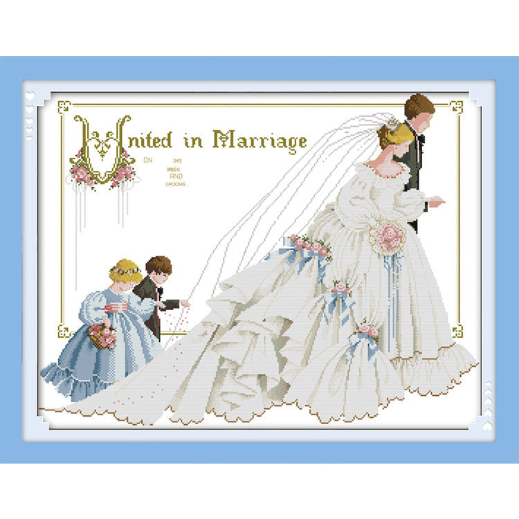 80X63CM Marry 3 strands 11CT Stamped Cross Stitch Full Range of Embroidery Starter Kit for Beginners Pre-Printed Pattern