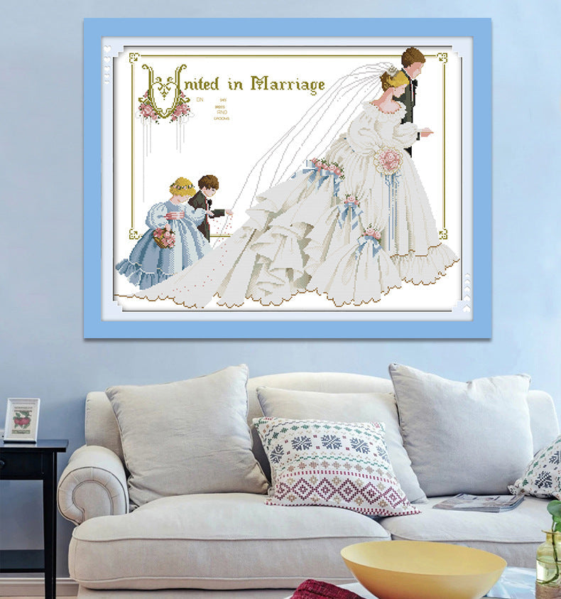 80X63CM Marry 3 strands 11CT Stamped Cross Stitch Full Range of Embroidery Starter Kit for Beginners Pre-Printed Pattern