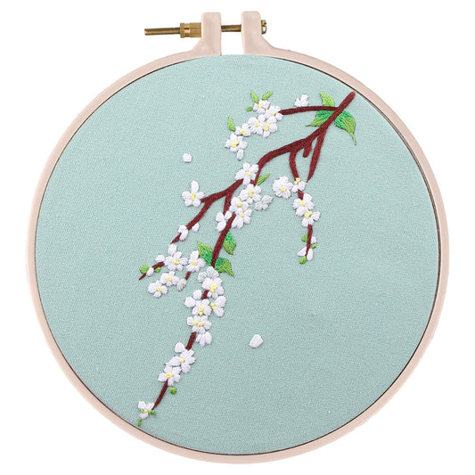 20x20cm Cross Stitch Flower DIY Embroidery Kits With Hoop Art Needlework