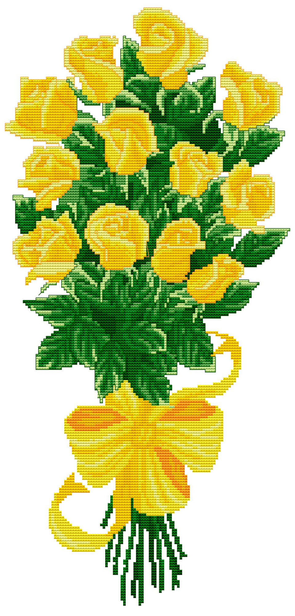 36×66cm Yellow Flower Gift Cross Stitch Kits 11CT Stamped Full Range of Embroidery Starter Kit for Beginners Pre-Printed Pattern