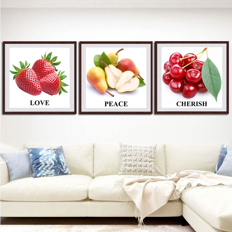 100X40CM Fruits 3 strands 11CT Stamped Cross Stitch Full Range of Embroidery Starter Kit for Beginners Pre-Printed Pattern