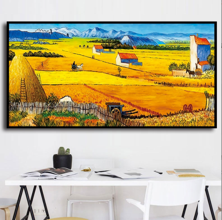 85*45cm Van Gogh's harvest  Cross Stitch Kits 11CT Stamped  Full Range of Embroidery Starter Kit for Beginners Pre-Printed Pattern