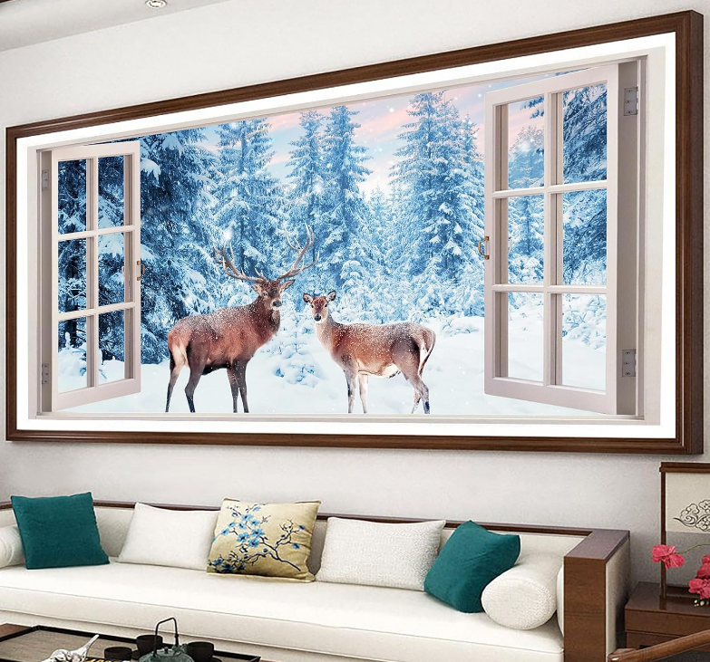 50X120CM - Snow Deer DIY 5D Full Diamond Painting NO Frame