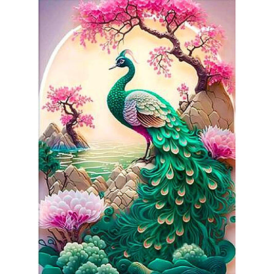 60X80CM - Peacock DIY 5D Full Diamond Painting NO Frame