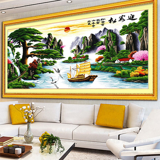 140x64cm Landscape Finished Cross Stitch Home Decoration