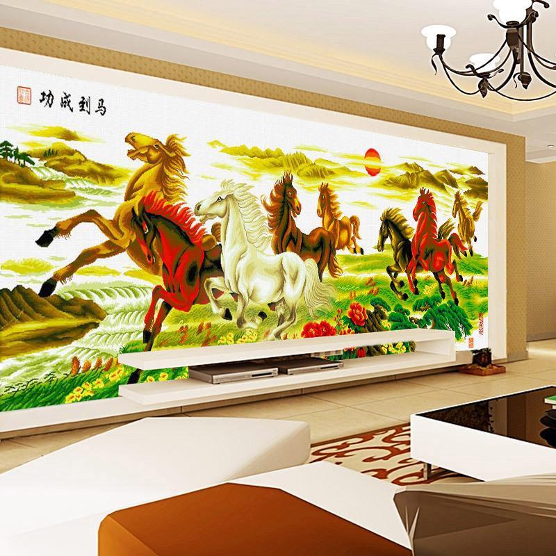 120X50CM-8 horse to success -DIY 5D full Diamond Painting NO FRAME