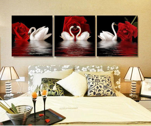 150x50CM Each50X50CM Swan 5D Full Diamond Painting NO Frame A6356