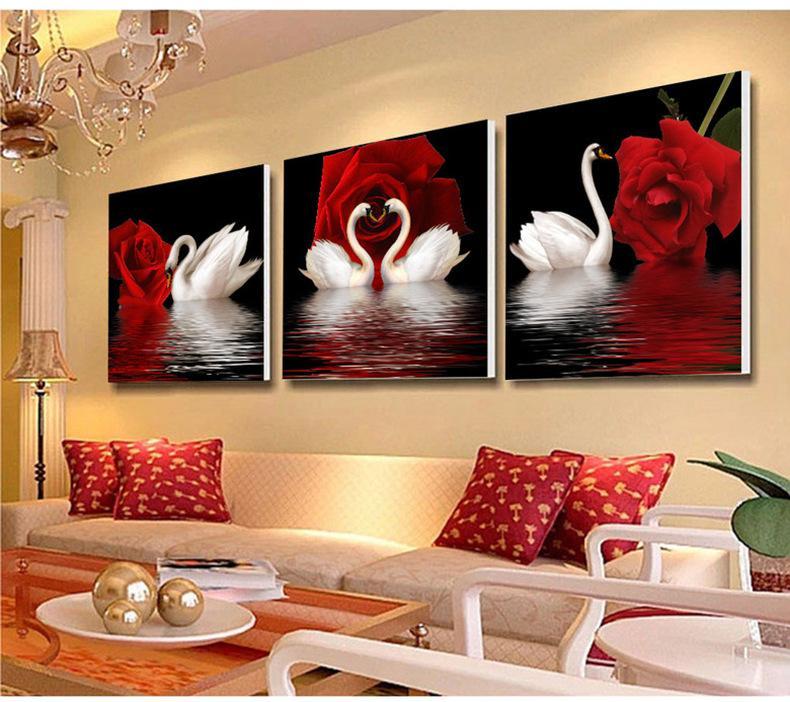 150x50CM Each50X50CM Swan 5D Full Diamond Painting NO Frame A6356