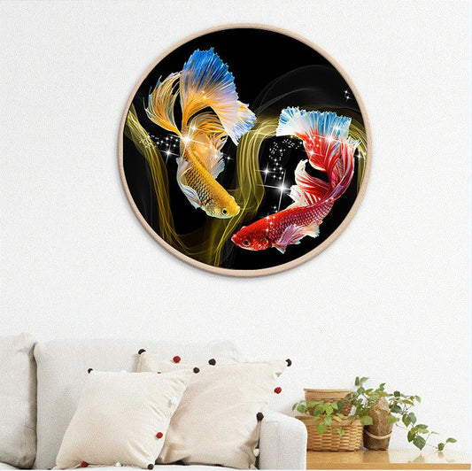 60x60CM Koi FULL Drilled Diamond Painting round £¨no frame£©