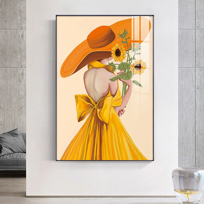 Yellow Hat Girl 5d diy diamond painting full drill NO FRAME