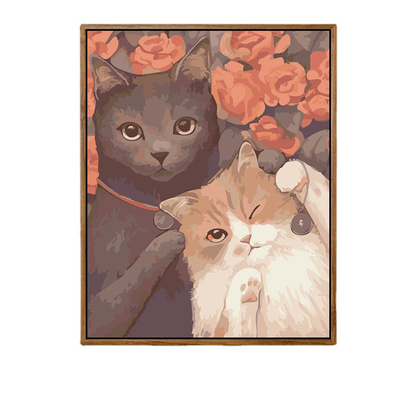 Cat 04 No Framed DIY Oil Painting By Numbers Canvas Wall Art For Living Room Home Decor 40*50CM