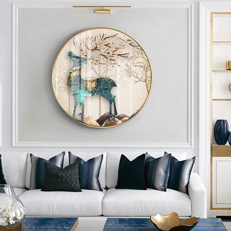 50X50CM-Lucky Deer-No Frame Round DIY 5D full Diamond Painting