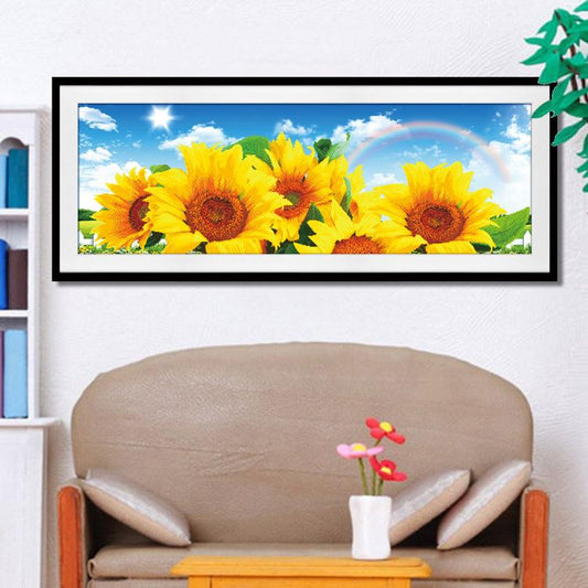 120x40CM-Sunflower- DIY 5D full Diamond Painting NO FRAME A9312