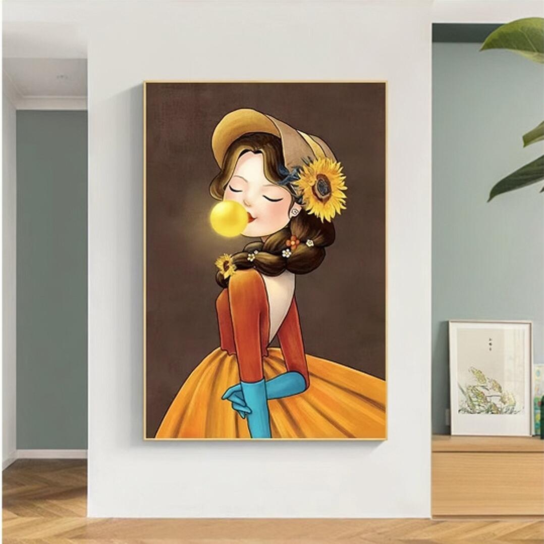 50x70CM Girl Full Diamond Painting NO Frame Round diamond M5186