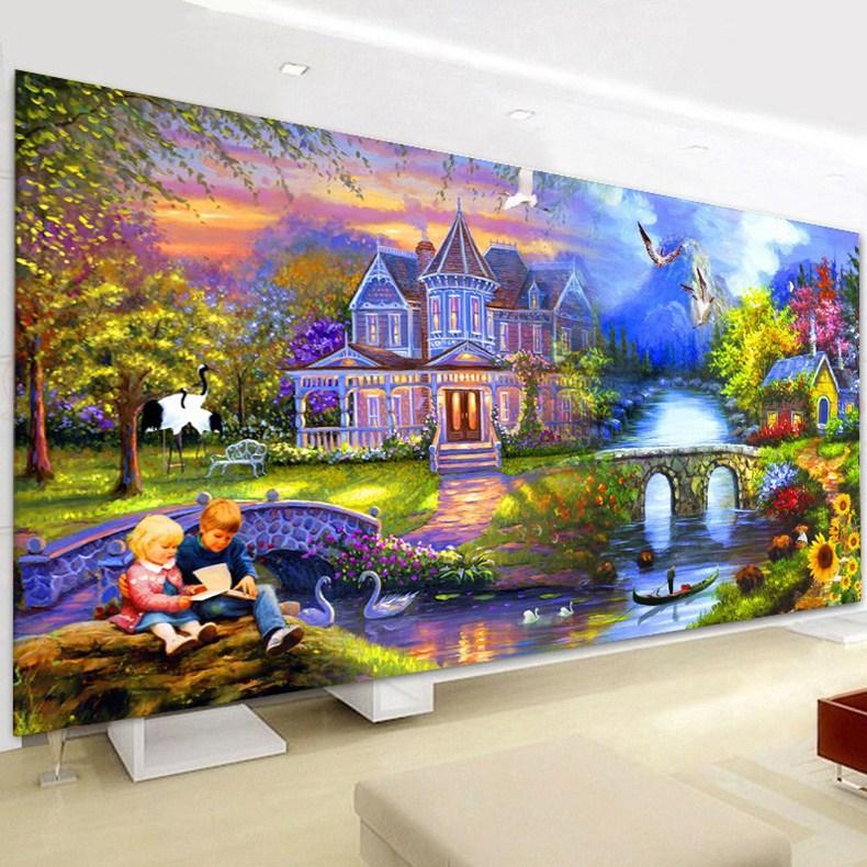 120X50CM beautiful garden 5D Full Diamond no frame