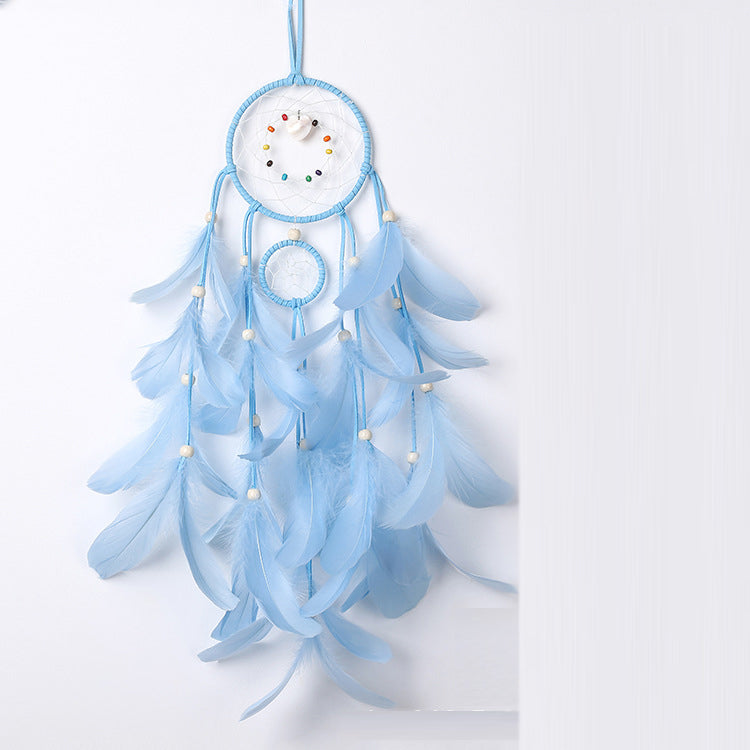 Feather Dream Catcher Pendants Tree of Life Wind Chime Room Decoration Blue