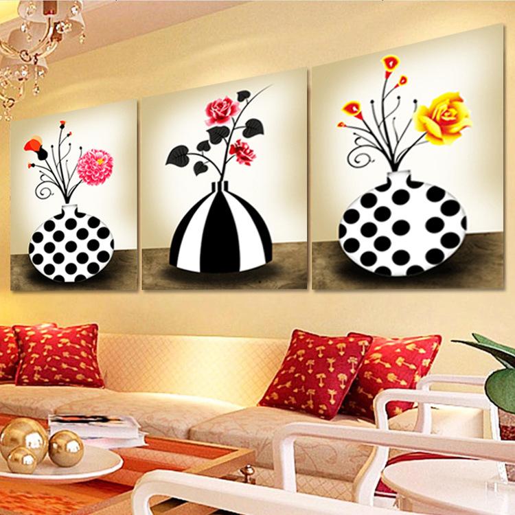 120x60cm black and white vase  5d diy diamond painting full drill NO FRAME