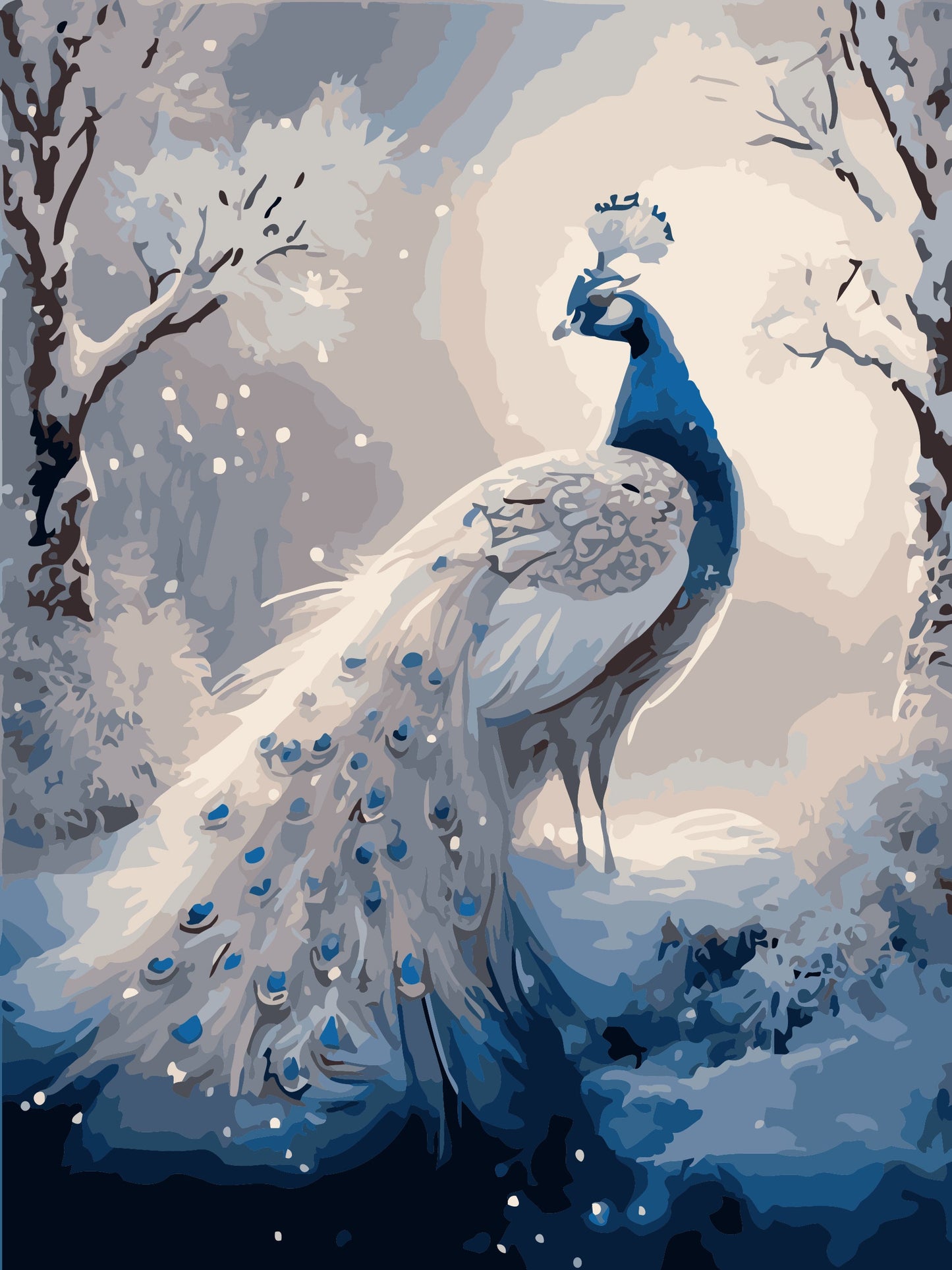 50x70CM -  Peacock DIY 5D full Diamond Painting no frame