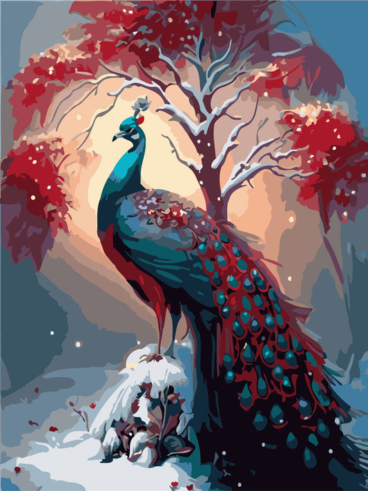 50x70CM -  Peacock DIY 5D full Diamond Painting no frame