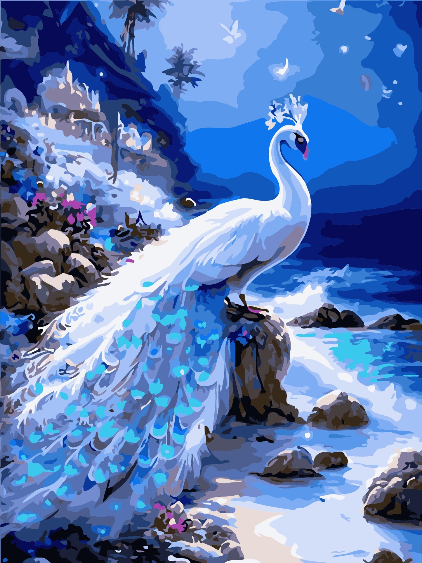 50x70CM -  Peacock DIY 5D full Diamond Painting no frame