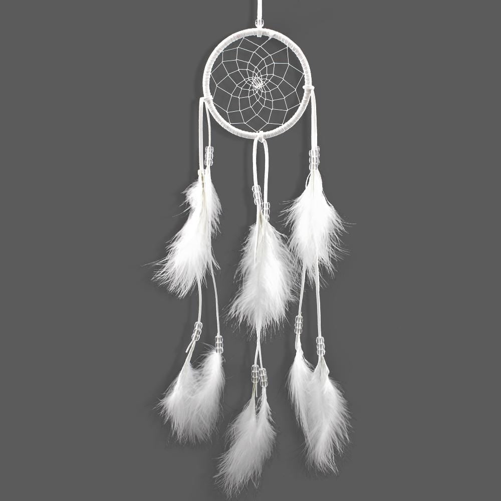 Handmade Dream Catcher With Light Room Decor Feather Weaving Wind Chimes Religious Mascot