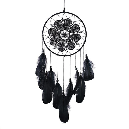 Handmade Dream Catcher With Light Room Decor Feather Weaving Wind Chimes Religious Masco