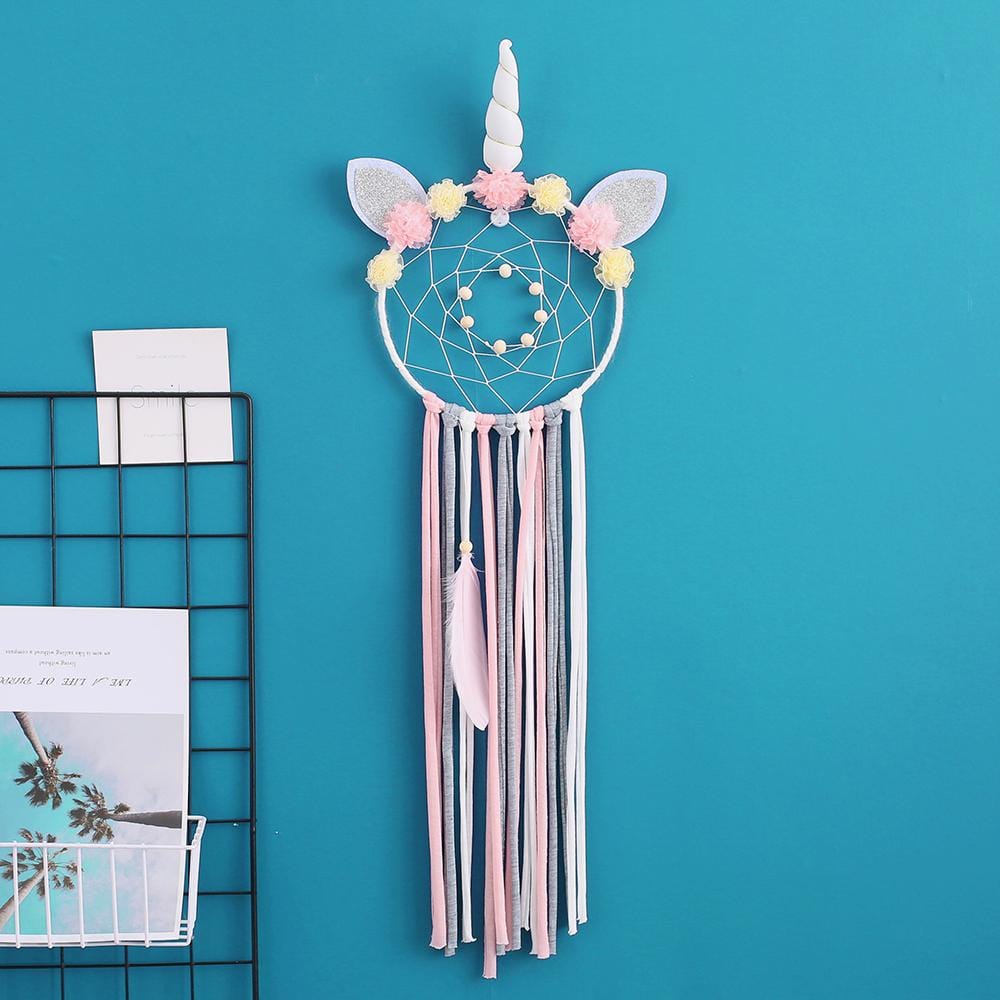 Handmade Dream Catcher With Light Room Decor Feather Weaving Wind Chimes Religious Masco