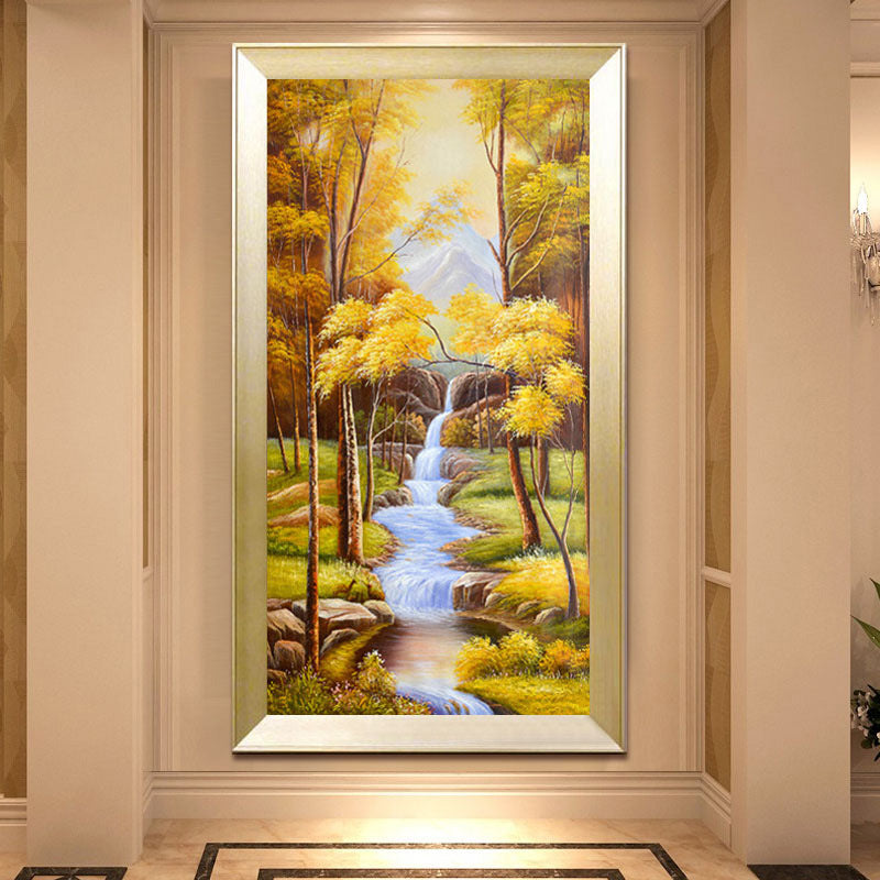 50x80CM Autumn River 5D Full Diamond with AB beads Painting NO Frame A7739