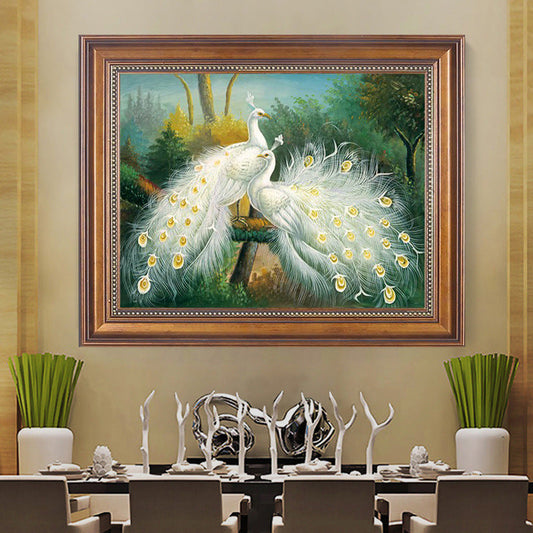 70x60CM -  Peacock DIY 5D full Diamond Painting no frame