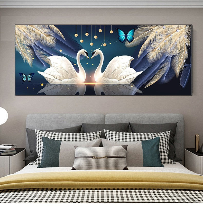 120x50CM -  Swan Feather DIY 5D Full Diamond Painting No Frame