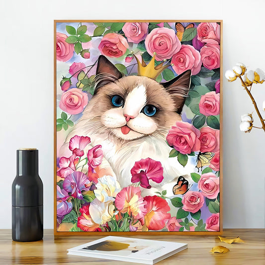 40X50CM Cat DIY Oil Painting By Numbers No Frame