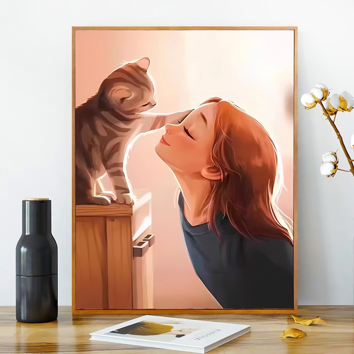 40X50CM Cat DIY Oil Painting By Numbers No Frame