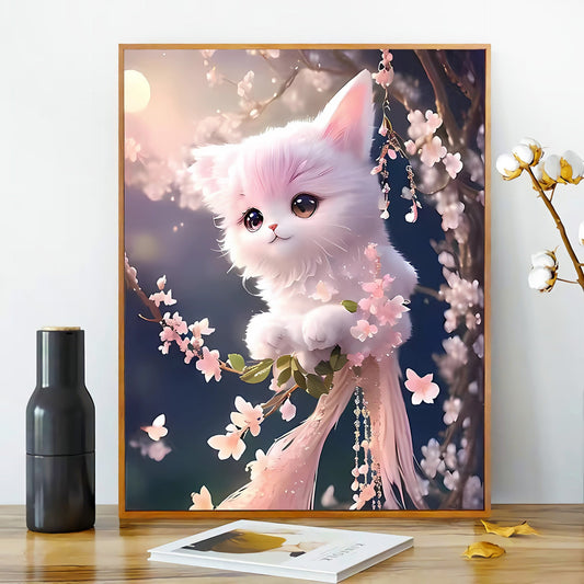 40X50CM Cat DIY Oil Painting By Numbers No Frame