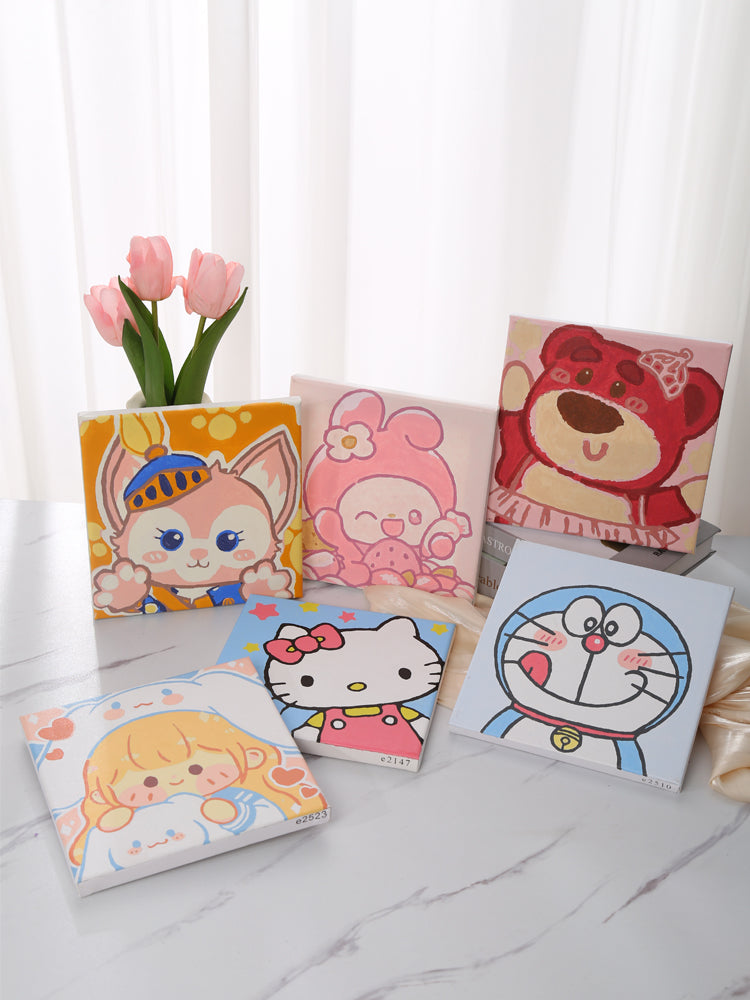 30x30CM Sanrio Characters - Kids with Framed DIY Oil Painting By Numbers