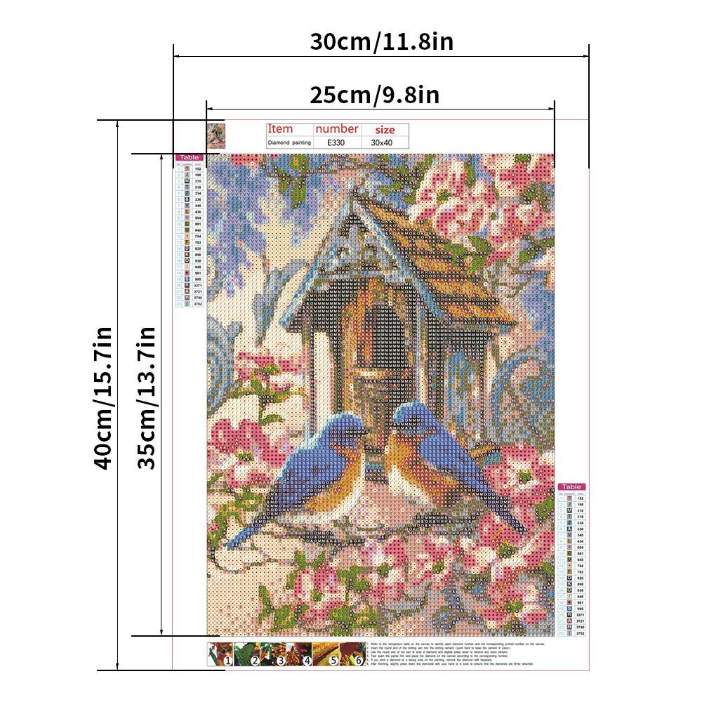 Bird & House-5D Full Diamond Painting DIY Pictures 30X40CM E330