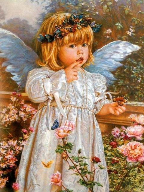 Angel No Framed DIY Oil Painting By Numbers Canvas Wall Art For Living Room Home Decor 40*50CM