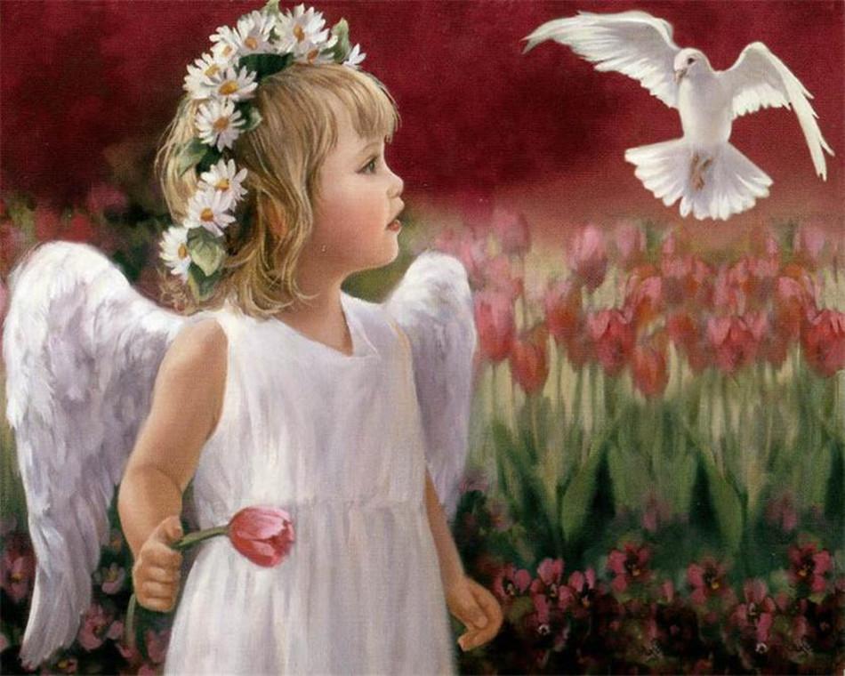 Angel No Framed DIY Oil Painting By Numbers Canvas Wall Art For Living Room Home Decor 40*50CM