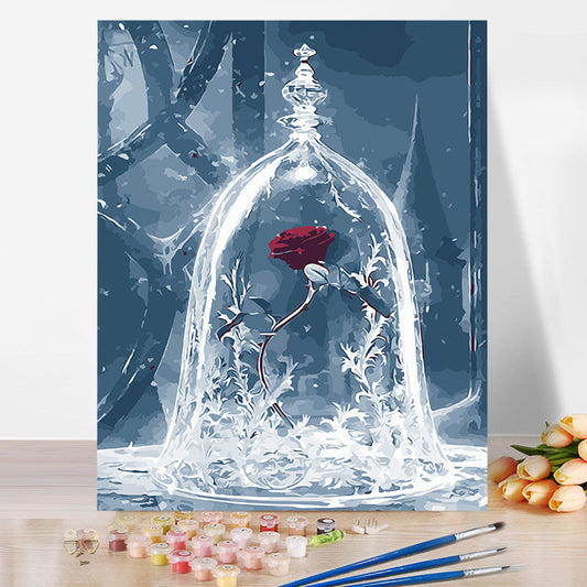 Ice Rose Flower No Framed DIY Oil Painting By Numbers Canvas Wall Art For Living Room Home Decor 40*50CM