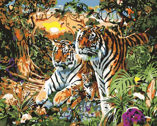 No Framed DIY Oil Painting By Numbers Canvas Wall Art For Living Room Home Decor 40*50CM-Tiger