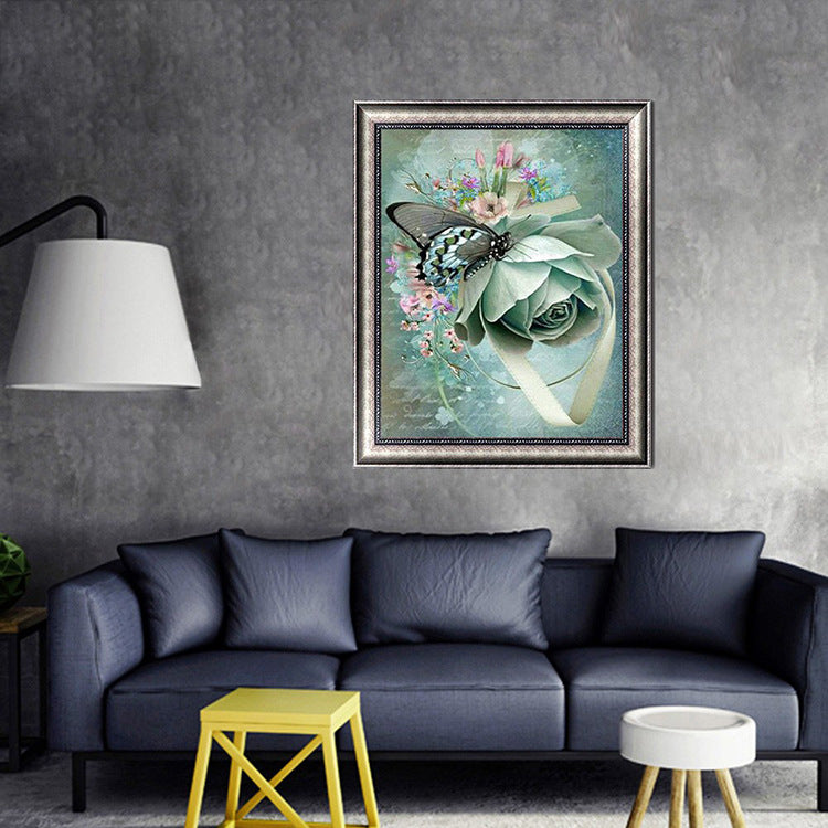 40X50CM - Butterfly Flower DIY 5D Full Diamond Painting NO Frame