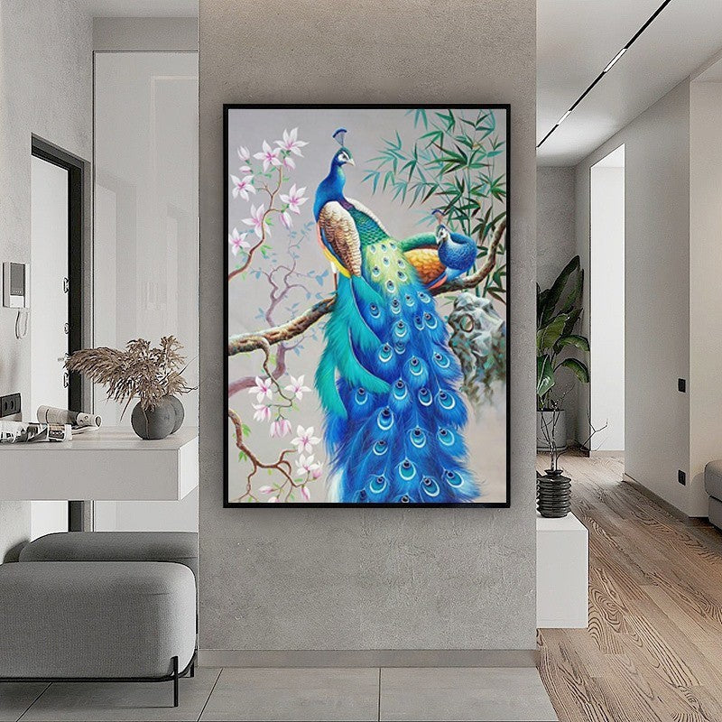 60x120CM -  Peacock DIY 5D full Diamond Painting no frame