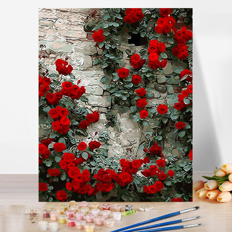 Rose Flower No Framed DIY Oil Painting By Numbers Canvas Wall Art For Living Room Home Decor 40*50CM