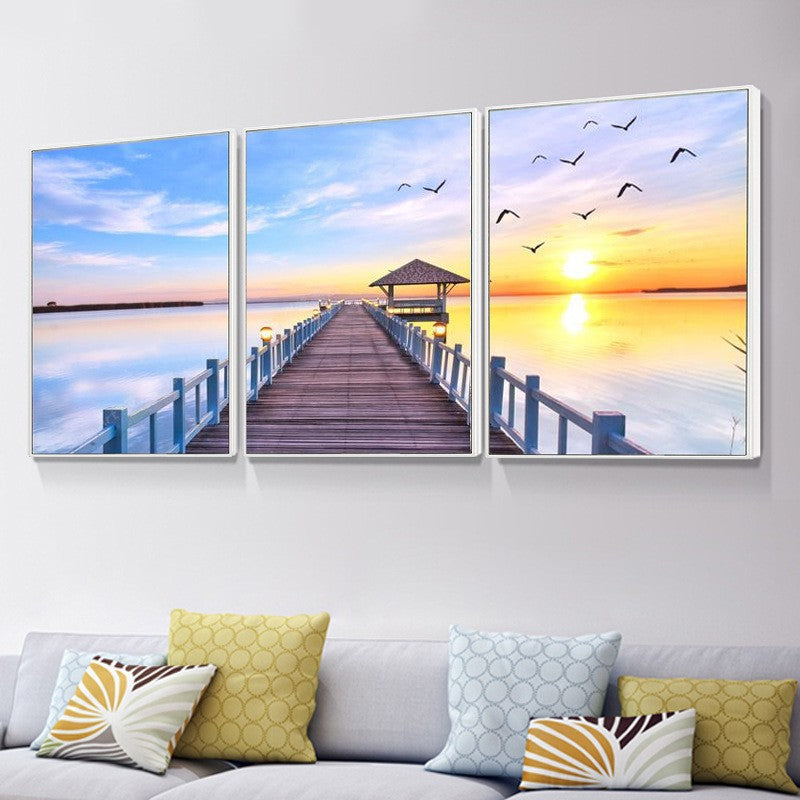 50X120CM - 3PCS Landscape DIY 5D Full Diamond Painting NO Frame