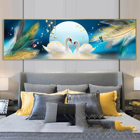 120x50CM -  Swan Feather DIY 5D Full Diamond Painting No Frame