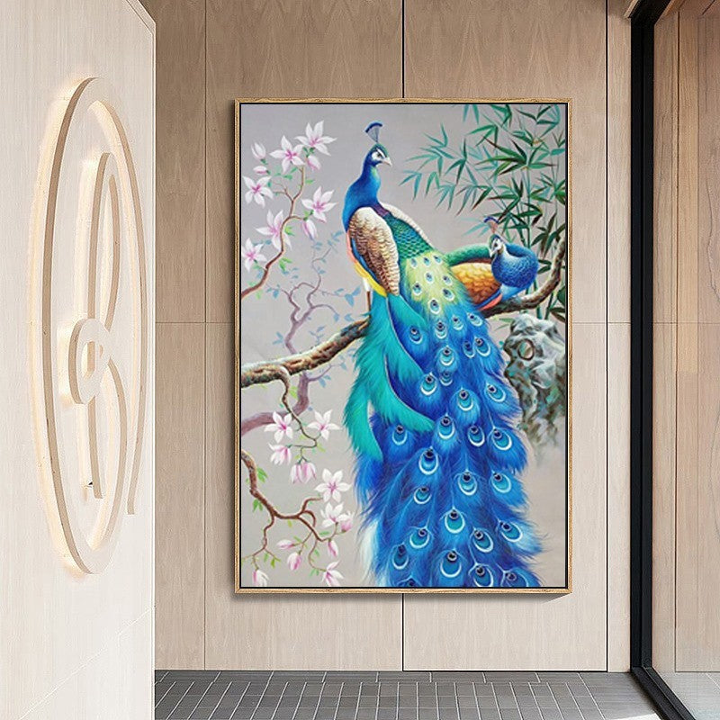 60x120CM -  Peacock DIY 5D full Diamond Painting no frame