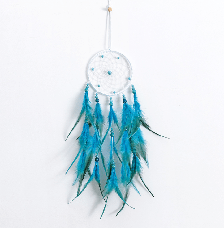 Handmade Dream Catcher With Light Room Decor Feather Weaving Wind Chimes Religious Mascot